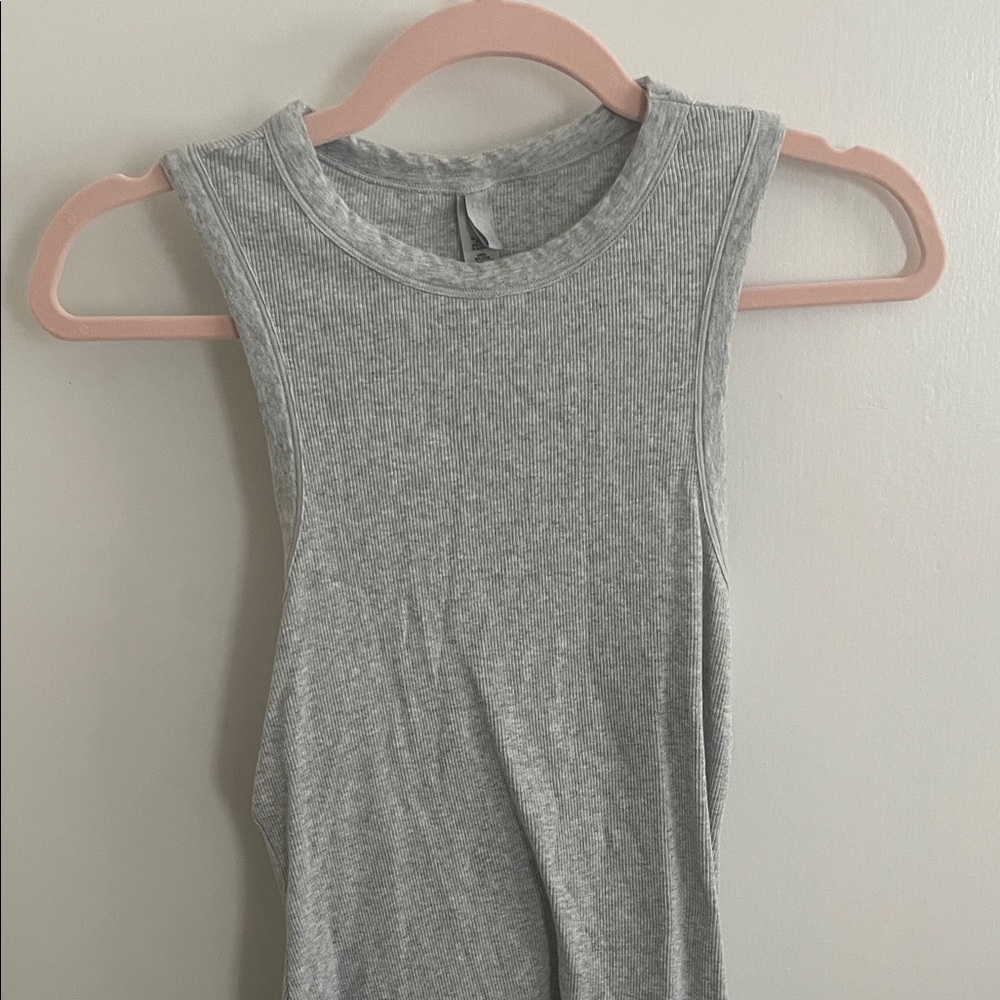 Gray Sleeveless Ribbed SKIMS Dress